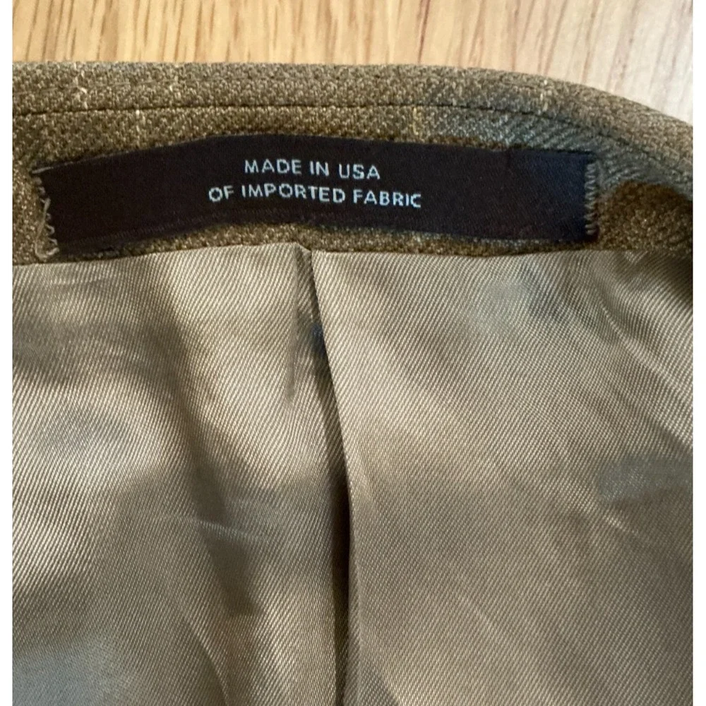 Joseph Abboud Men's Blazer‎ 44R Camel Gray Windowpane Check Sportcoat USA Made